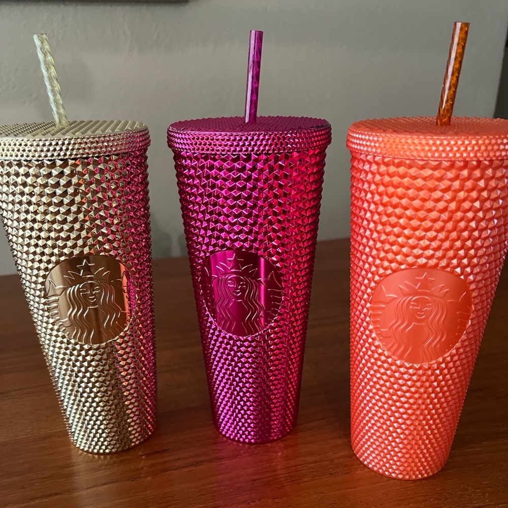 Starbucks Studded Tumbler Set - Gold, Pink, Orange